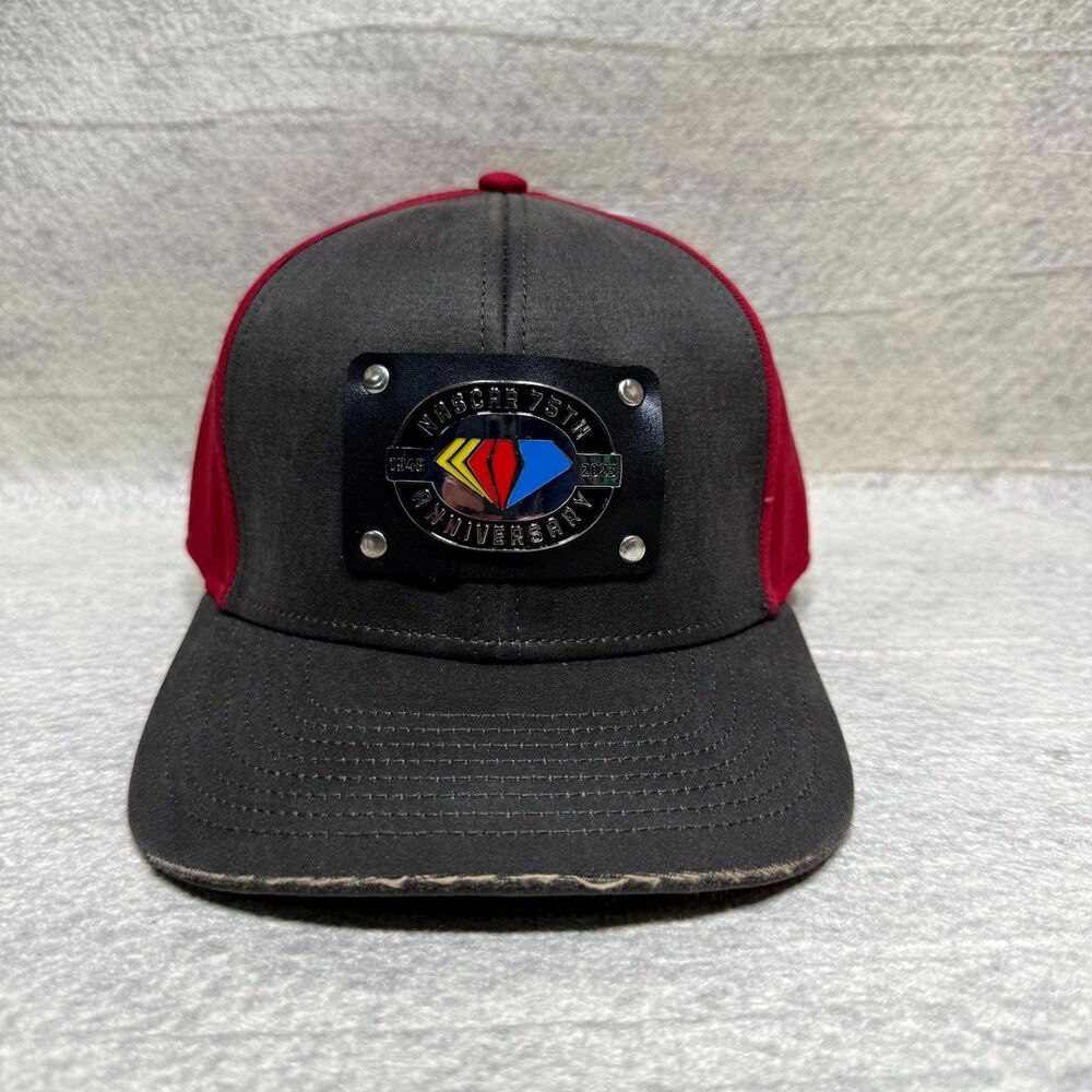 OFFICIAL NASCAR 75th Anniversary Metal Plate Adjustable Hat NEW